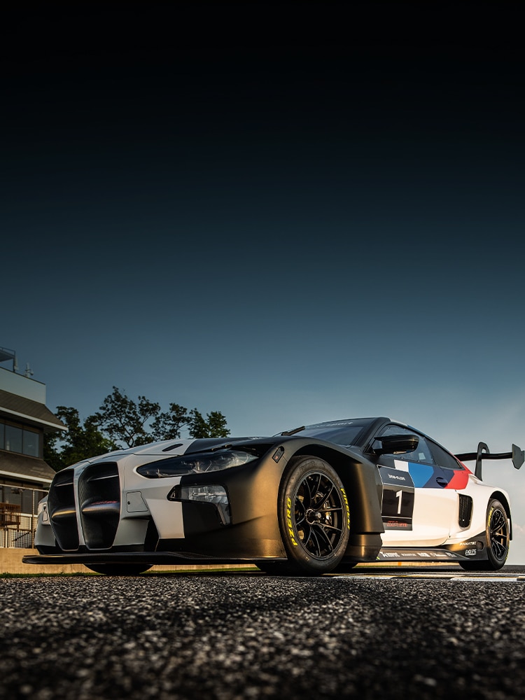 The BMW M4 GT3 waits for the green flag at the starting line