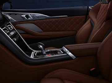 Interior detail of the 2025 BMW M8 Competition Convertible