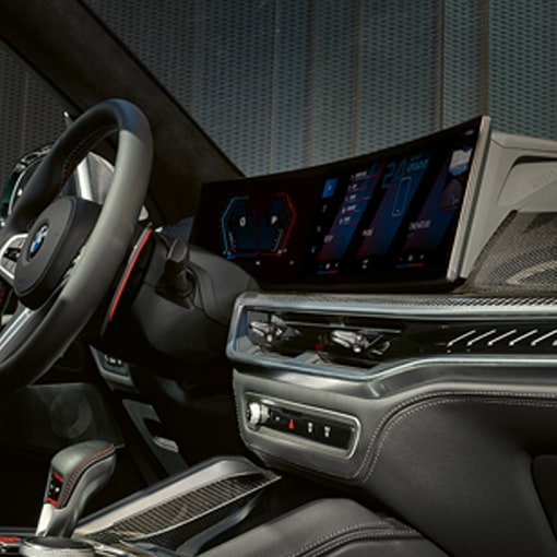Interior shot featuring the BMW Curved Display